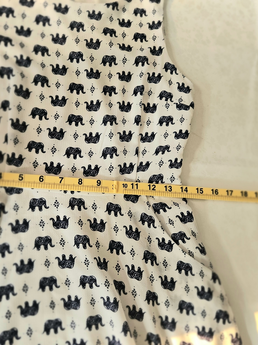 L.A. SOUL Elephant Print Sleeveless Sun Dress Blue White Paisley Border Size S - Picture 15 of 16